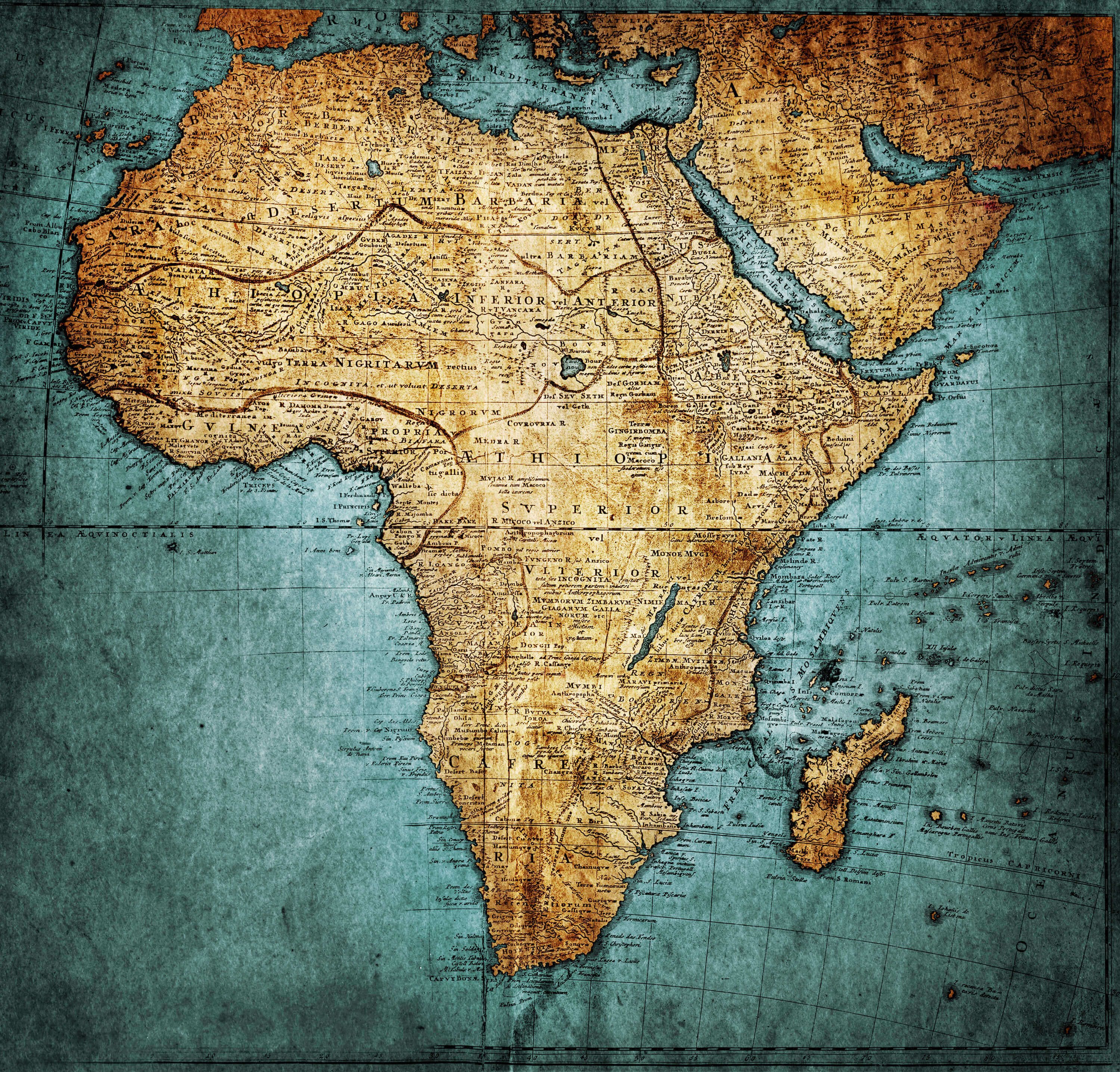 vintage map of africa